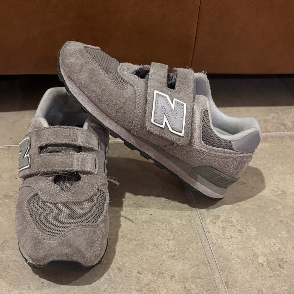 New Balance Kids Sneakers in Gray with Velcro Straps
